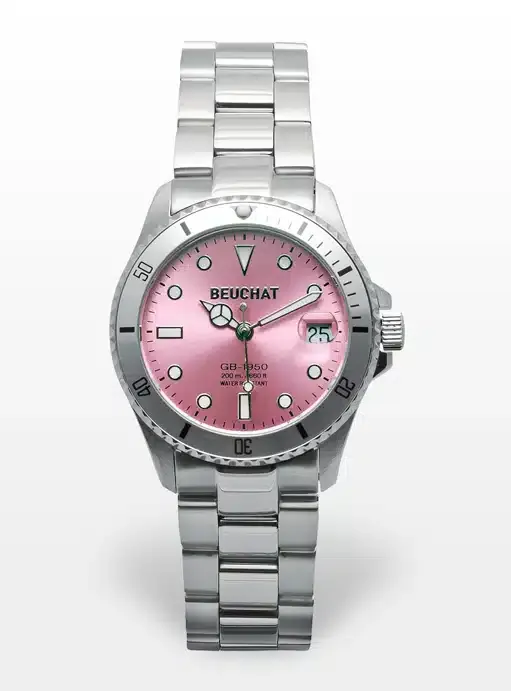 Montre cadran rose BEUCHAT femme