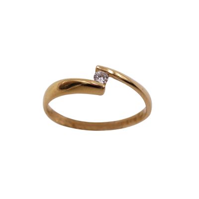 Bague en or jaune 18 carats, solitaire avec un diamant 1,81g