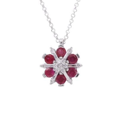 collier rubis et diamants; 